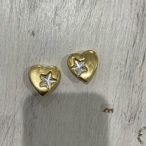 Gold Star clip on earrings